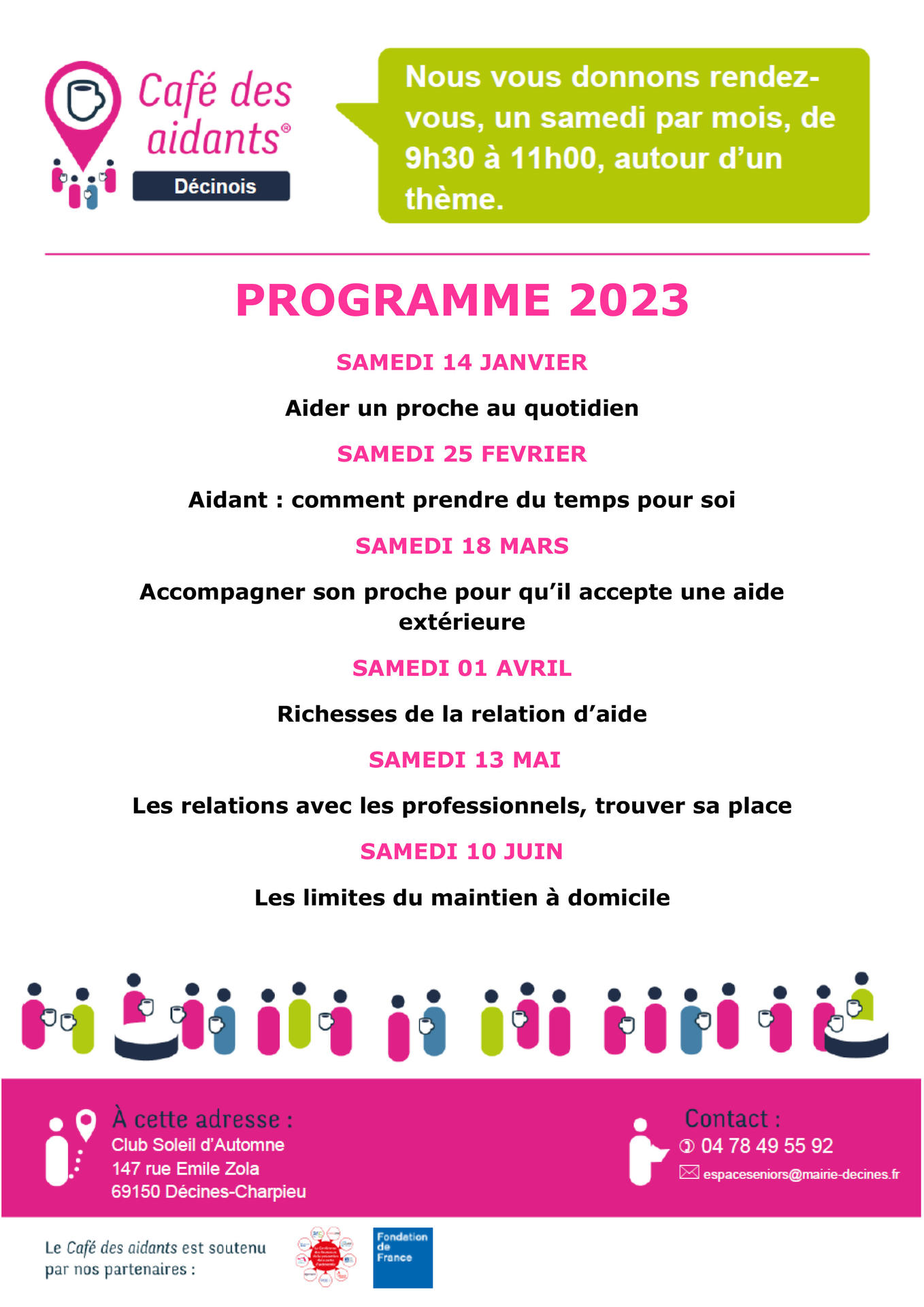 Café des aidants - Programme 2023